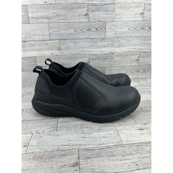 KEEN Utility PTC Slip-On Men 11D Black Leather Work Shoes 1029719D Slip Resist main image 9